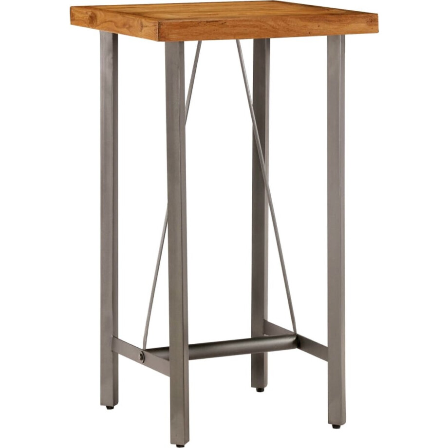 vidaXL Bartafel - 60x60x107 cm - Gerecycled Teakhout Bartafel - Industrieel Design - Teak Hout - Metalen Onderstel - Eetkamertafel vidaXL Bartafel - 60x60x107 cm - Gerecycled Teakhout Bartafel - Industrieel Design - Teak Hout - Metalen Onderstel - Eetkamertafel afbeelding 1
