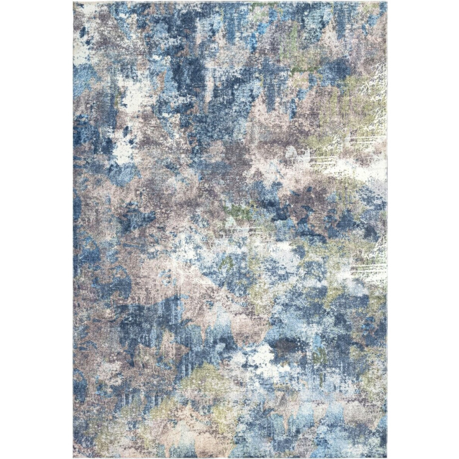 Padiro laagpolig vloerkleed 120 x 170 cm - meerkleurig - modern abstract design - voor binnen en buiten - van polyester en katoen Padiro laagpolig vloerkleed 120 x 170 cm - meerkleurig - modern abstract design - voor binnen en buiten - van polyester en katoen afbeelding 1