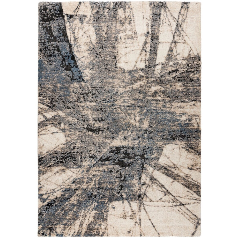 Padiro laagpolig vloerkleed 200 x 290 cm - blauw - modern abstract design - geschikt voor vloerverwarming - van polypropyleen en polyester Padiro laagpolig vloerkleed 200 x 290 cm - blauw - modern abstract design - geschikt voor vloerverwarming - van polypropyleen en polyester afbeelding 1