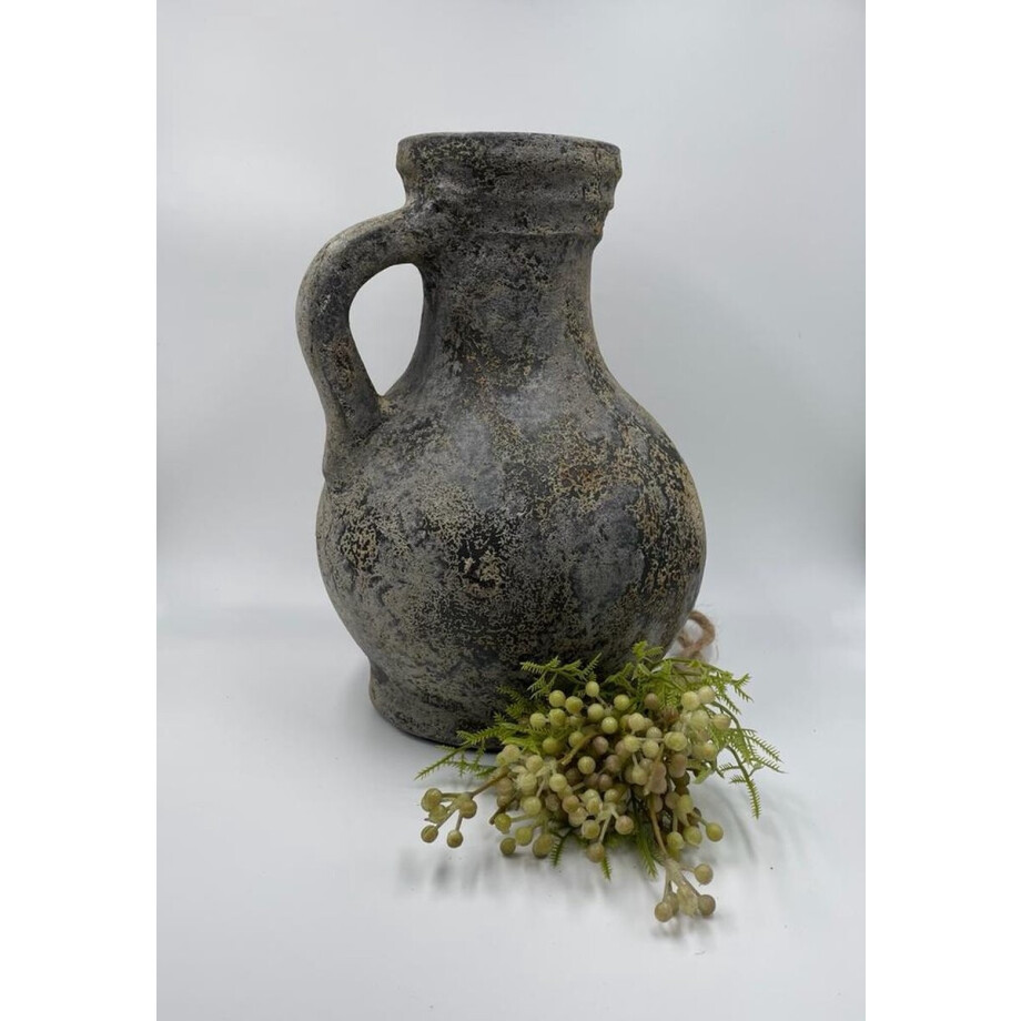 Decoratieve kan / kruik bruin grijs zwart 25 x 18 Handgemaakt | 65478 | Home Sweet Home | Stoer & Sober Woonstijl afbeelding 1