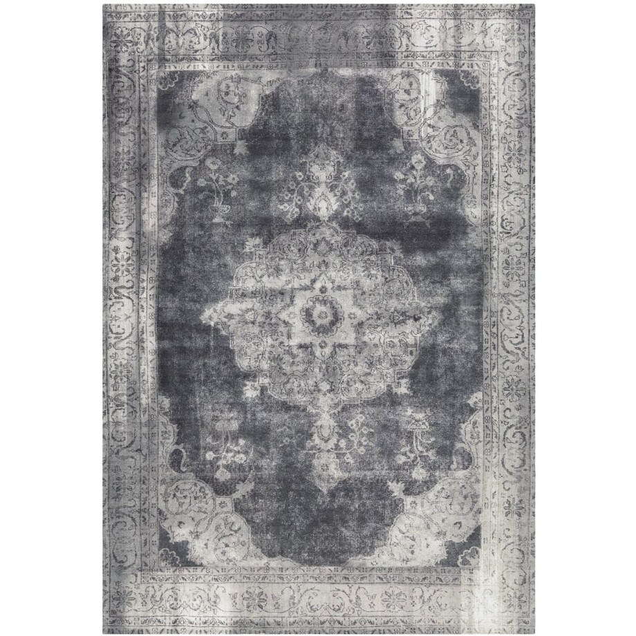 Padiro laagpolig vloerkleed - 160 x 230 cm - Grijs - Vintage, Decoratief patroon - Acryl, Katoen - vloerverwarming Padiro laagpolig vloerkleed - 160 x 230 cm - Grijs - Vintage, Decoratief patroon - Acryl, Katoen - vloerverwarming afbeelding 1
