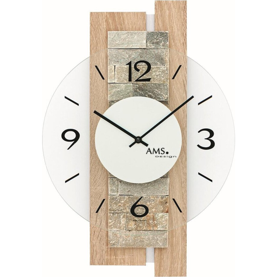 AMS 9542 Wandklok Sonoma-Natuursteen afbeelding 1