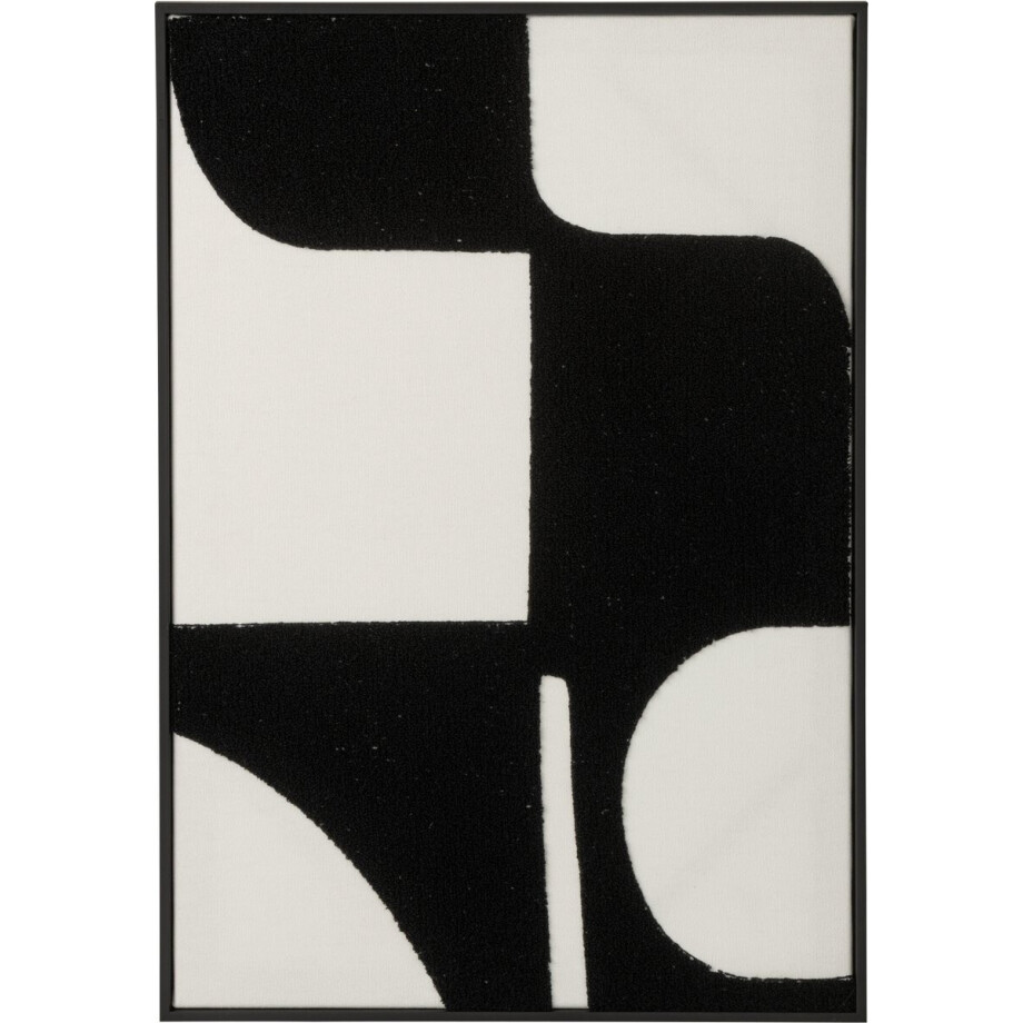 J-Line schilderij Geborduurd - hout - wit/zwart J-Line schilderij Geborduurd - hout - wit/zwart afbeelding 1