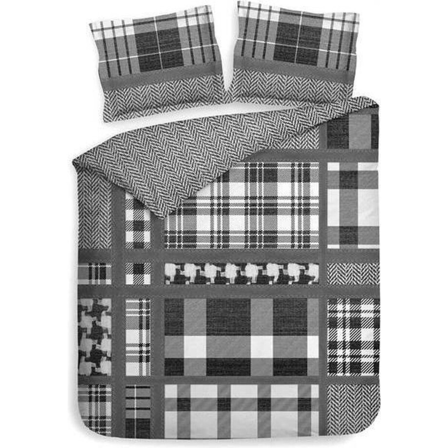 Heckett & Lane Jenna - Dekbedovertrek - Tweepersoons - 200x200/220 cm - Black/White Heckett & Lane Jenna - Dekbedovertrek - Tweepersoons - 200x200/220 cm - Black/White afbeelding 1