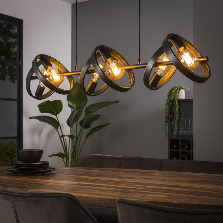 LifestyleFurn Hanglamp 'Homer' 6-lamps, kleur Charchoal afbeelding 1