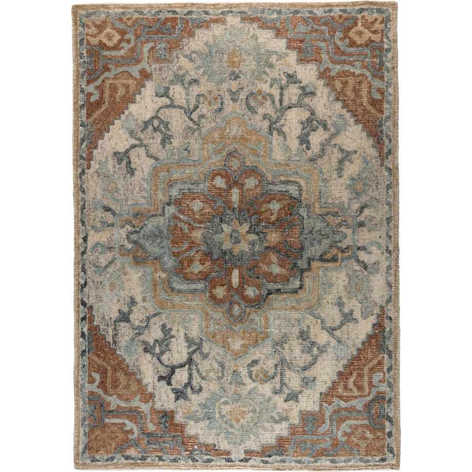 Dutchbone Amori Vloerkleed Blauw/Brick 160X230 Dutchbone Amori Vloerkleed Blauw/Brick 160X230 afbeelding 1