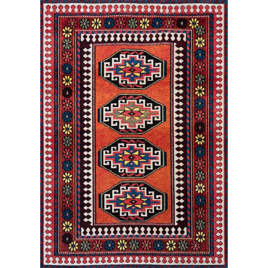 Louis De Poortere vloerkleed Red Mix - rood - 140x200cm Louis De Poortere vloerkleed Red Mix - rood - 140x200cm afbeelding 1