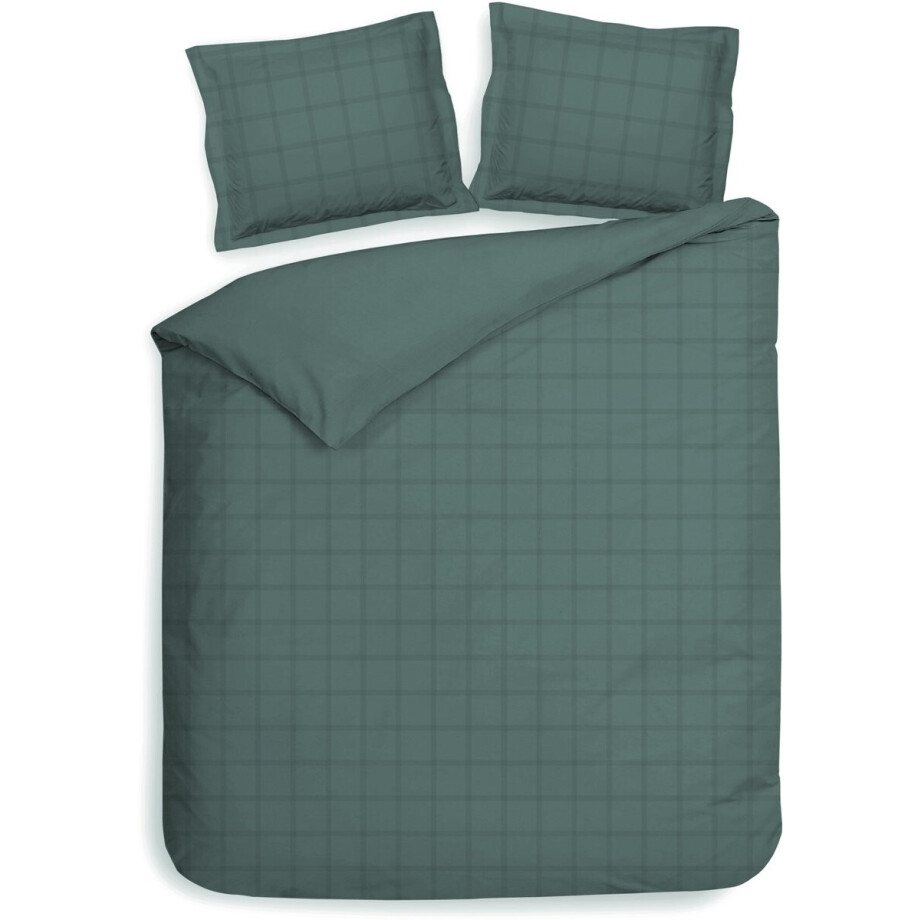 Heckettlane Dekbedovertrek Diamante - Bedlinnen - Lits-Jumeaux XL - 260x200-220 cm - Groen - Dekbedovertrek van 100% Katoen-Satijn Heckettlane Dekbedovertrek Diamante - Bedlinnen - Lits-Jumeaux XL - 260x200-220 cm - Groen - Dekbedovertrek van 100% Katoen-Satijn afbeelding 1
