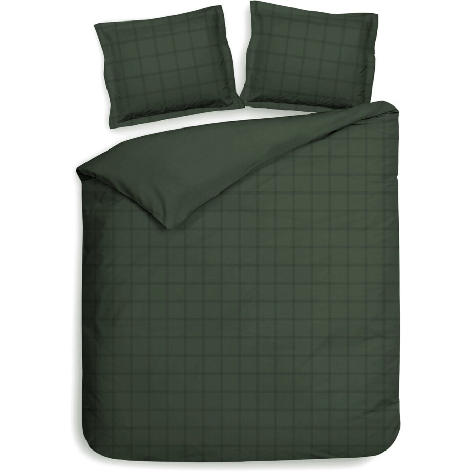 Heckettlane Diamante Dekbedovertrek - Lits-jumeaux - Katoensatijn - 260x200-220cm - Groen afbeelding 1