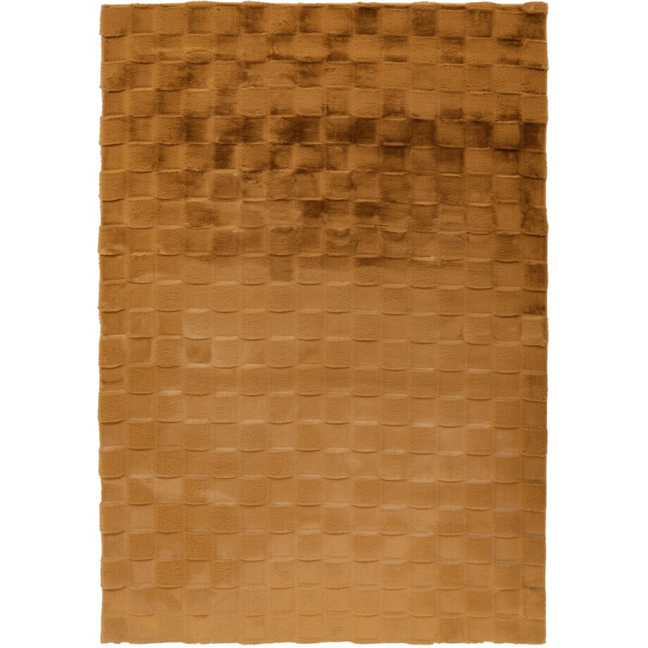 Padiro laagpolig vloerkleed 80 x 150 cm - geel - boho design - met geruit reliëf - geschikt voor vloerverwarming - van polyester Padiro laagpolig vloerkleed 80 x 150 cm - geel - boho design - met geruit reliëf - geschikt voor vloerverwarming - van polyester afbeelding 1