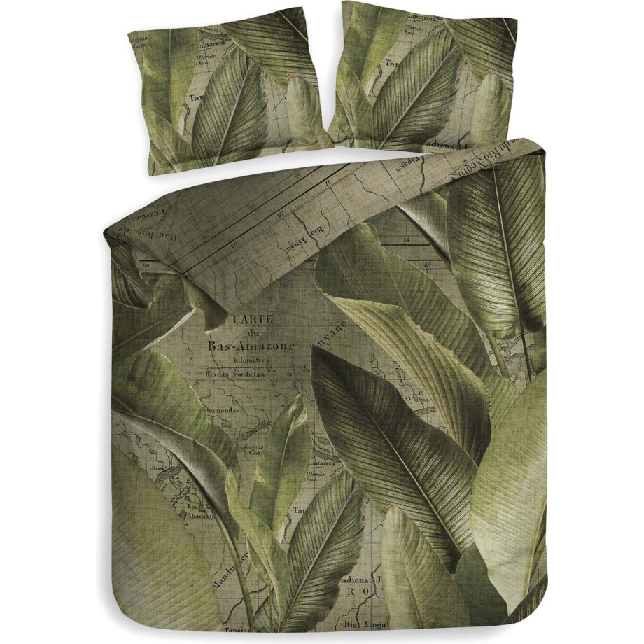 Heckettlane Bruna Dekbedovertrek - Lits-jumeaux - Katoen - 240x200-220cm - Groen afbeelding 1