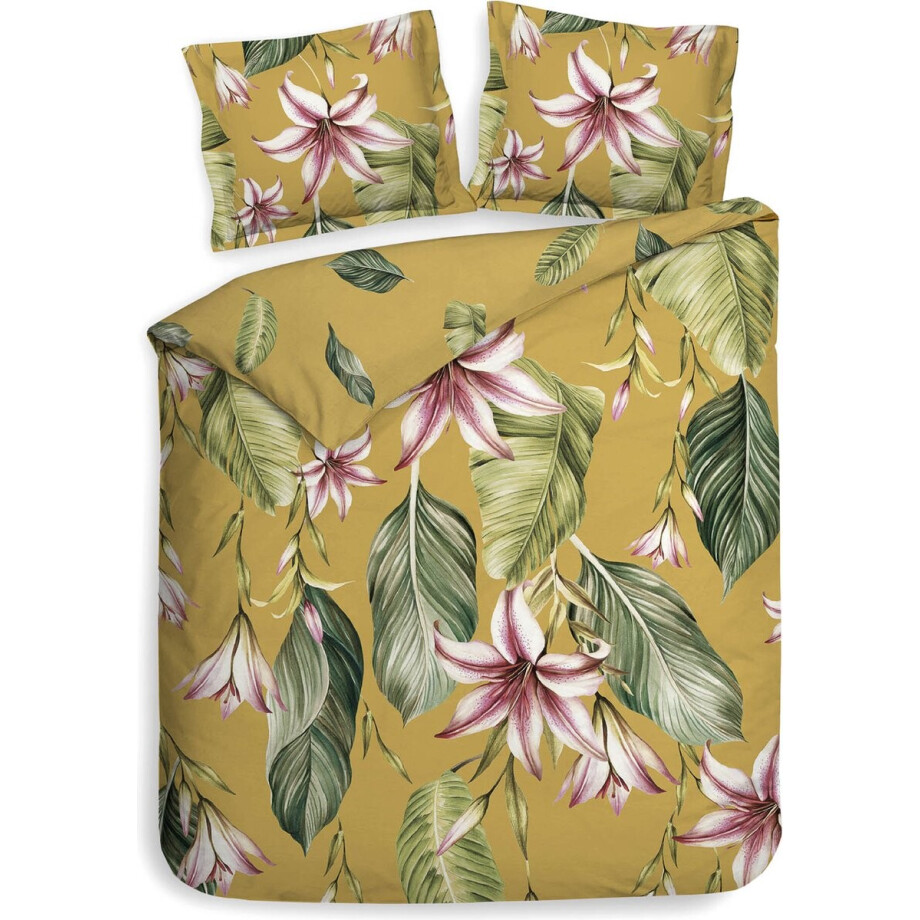 Heckettlane Lilie Dekbedovertrek - 100% Katoen-Satijn - 200x220-NL-BE - Geel Heckettlane Lilie Dekbedovertrek - 100% Katoen-Satijn - 200x220-NL-BE - Geel afbeelding 1