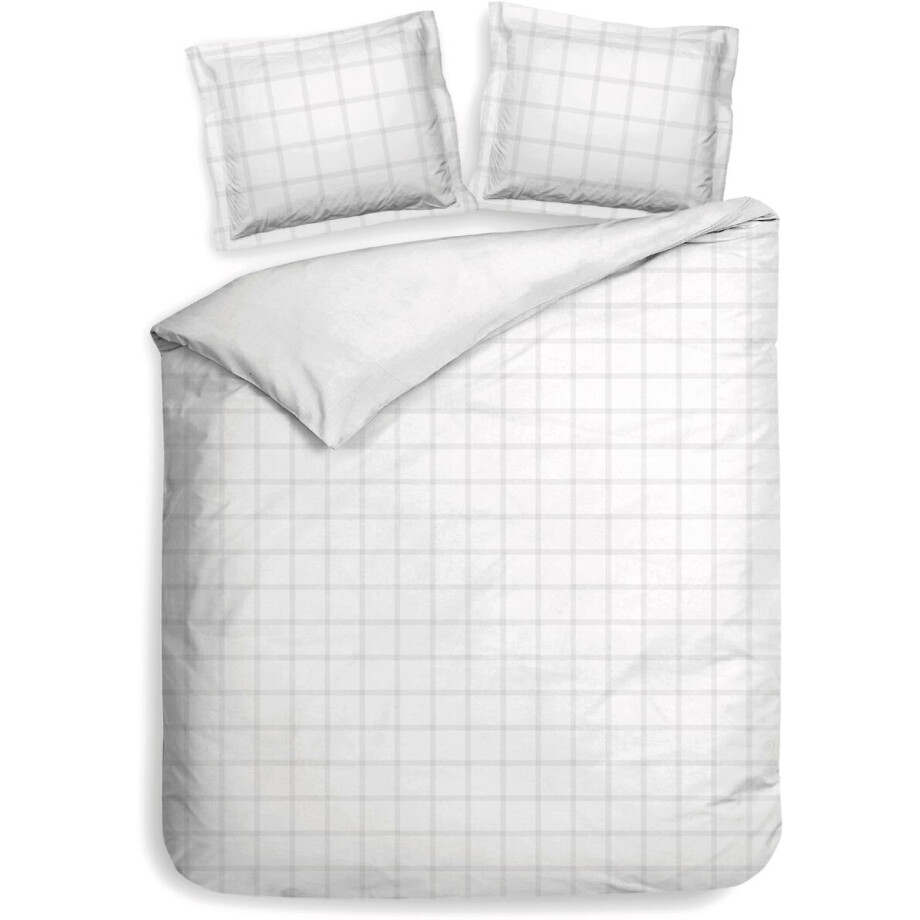 Heckettlane Dekbedovertrek Diamante - Bedlinnen - 240x200-220 cm - Lits-Jumeaux - Wit - Dekbedovertrek van 100% Katoen-Satijn Heckettlane Dekbedovertrek Diamante - Bedlinnen - 240x200-220 cm - Lits-Jumeaux - Wit - Dekbedovertrek van 100% Katoen-Satijn afbeelding 1
