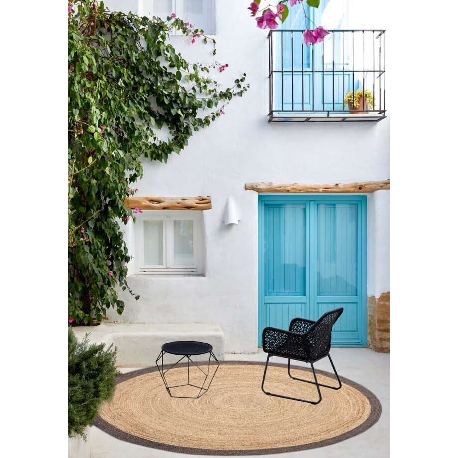 Dutch Lifestyle Jaipur - Jute - Vloerkleed - 200x200 cm - Beige afbeelding 1