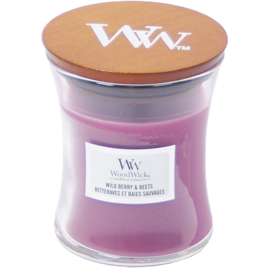 WoodWick Geurkaars Mini Candle - Wild Berry & Beets - 20 branduren - 85gr - 8 cm / ø 7 cm afbeelding 1