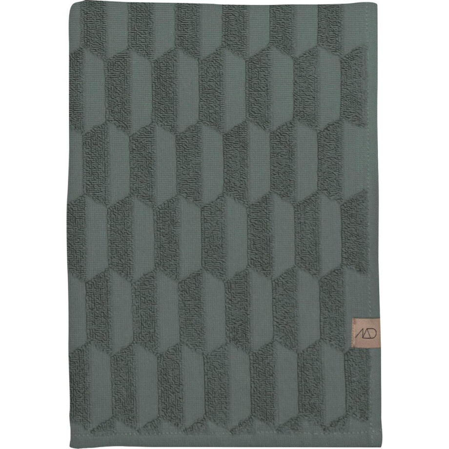 Mette Ditmer - Geo handdoek Pine Green 50 x 95 cm afbeelding 1