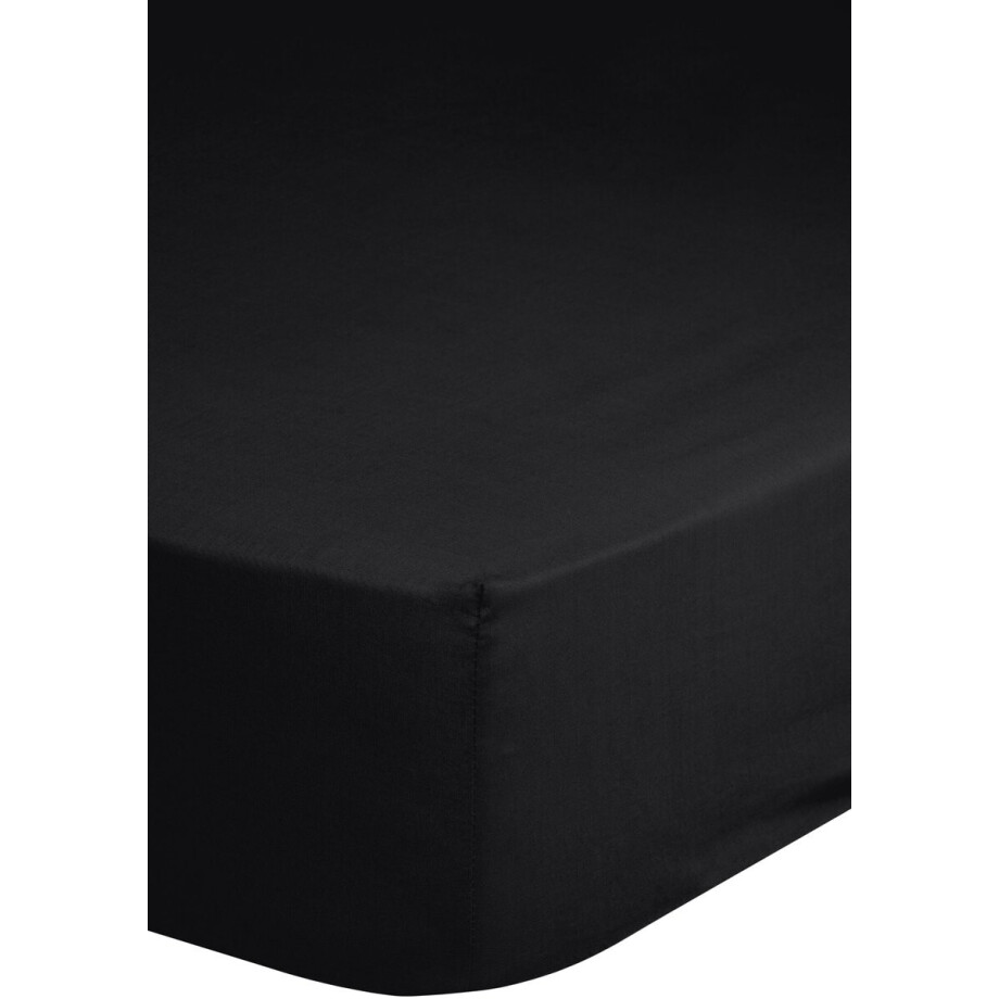 Good Morning hoeslaken effen kleur - 1 persoons 90x200 cm - Zwart - 100% Katoen jersey afbeelding 1