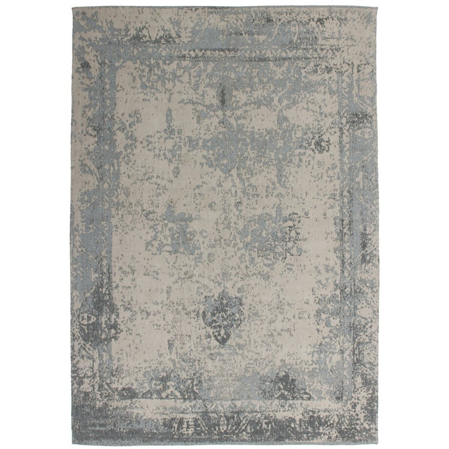 Padiro laagpolig vloerkleed 120 x 170 cm - grijs - vintage - geschikt voor vloerverwarming - handgeweven - van katoen Padiro laagpolig vloerkleed 120 x 170 cm - grijs - vintage - geschikt voor vloerverwarming - handgeweven - van katoen afbeelding 1