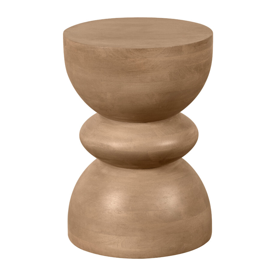 Lewis & Loft Bijzettafel Luis - Gestapeld - FSC® mangohout - Rond 35 - Naturel mat afbeelding 1