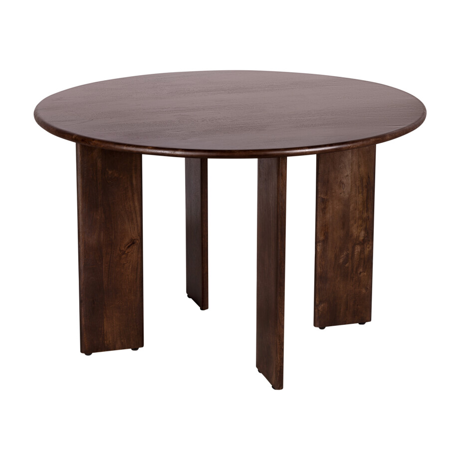 Lewis & Loft Eettafel Lila -Rond ⌀120 - FSC®-gecertificeerd mangohout - Walnoot bruin afbeelding 1