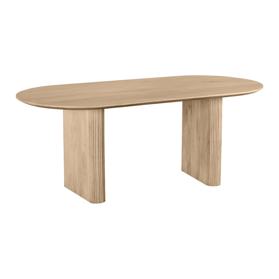 Lewis & Loft Eettafel Lynn - Ovaal - FSC®-gecertificeerd mangohout - 200x90 cm - Naturel afbeelding 1