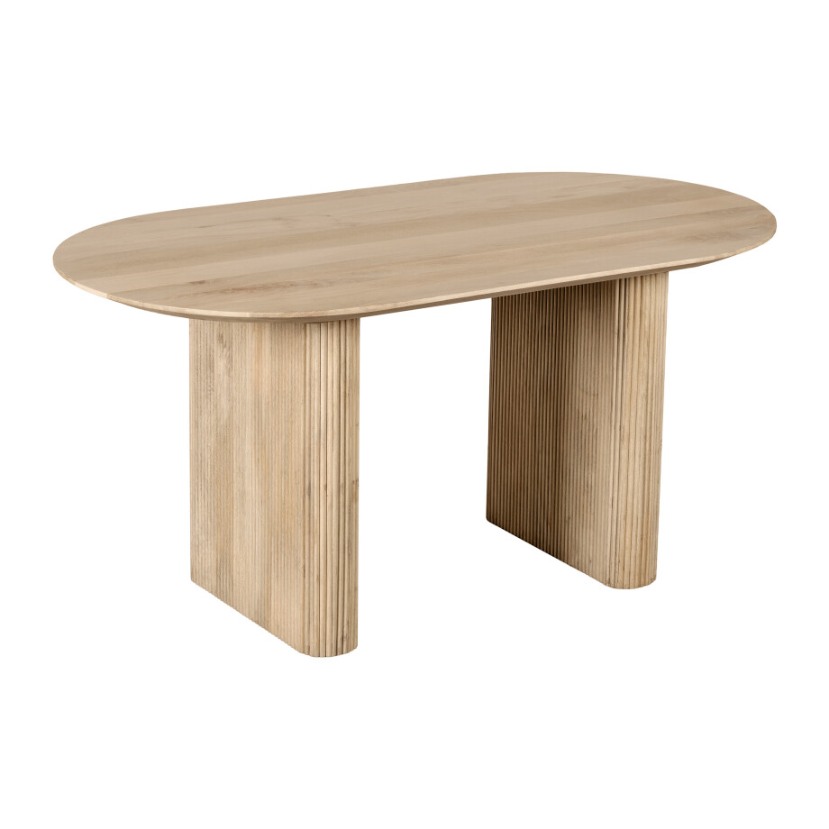 Lewis & Loft Eettafel Lynn - FSC®-gecertificeerd mangohout - Ovaal - 160x90 cm - Naturel afbeelding 1