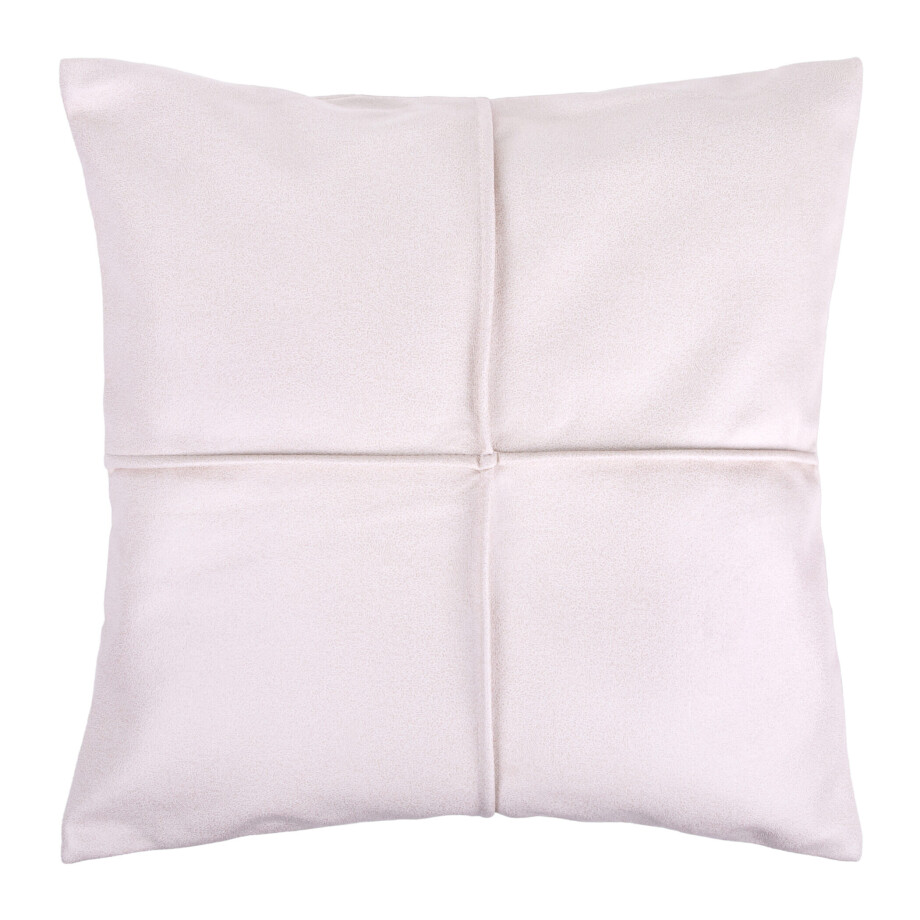 QUVIO Kussenhoes geometrisch - Gestikt patroon - 45x45 cm - Beige afbeelding 1
