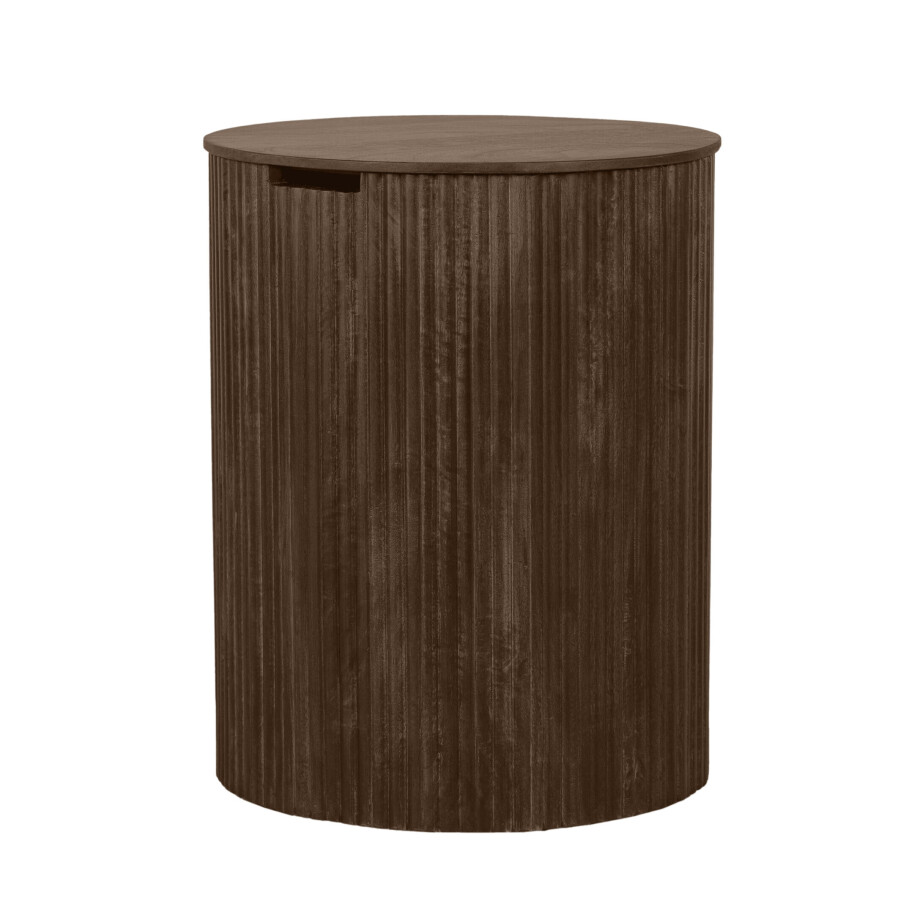 Lewis & Loft Bijzettafel Lonne - FSC® mangohout - Met opbergruimte - ⌀40 cm - Bruin afbeelding 1