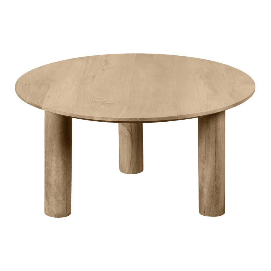 Lewis & Loft Salontafel Lian - FSC® Mangohout - Rond ⌀70 cm - Naturel afbeelding 1