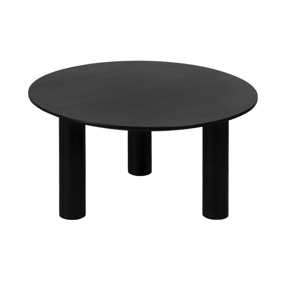 Lewis & Loft Salontafel Lian - FSC® Mangohout - Rond ⌀70 cm - Zwart afbeelding 1