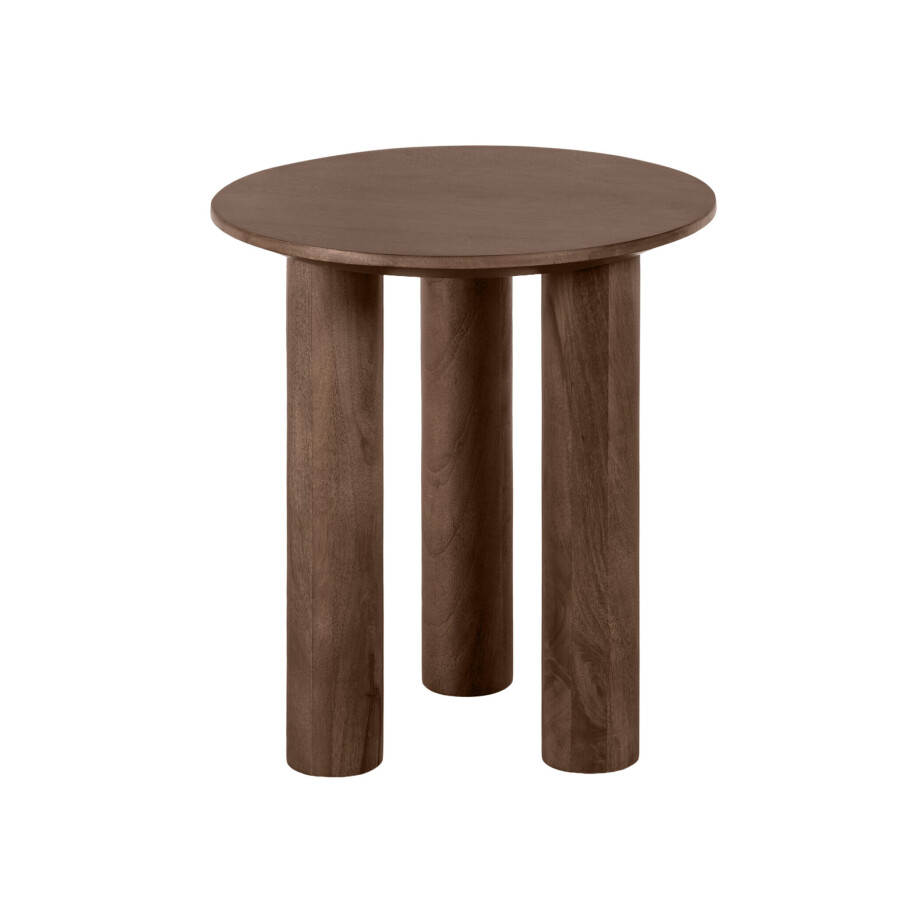 Lewis & Loft Bijzettafel Lian - FSC® Mangohout - Rond ⌀40 cm - Bruin afbeelding 1