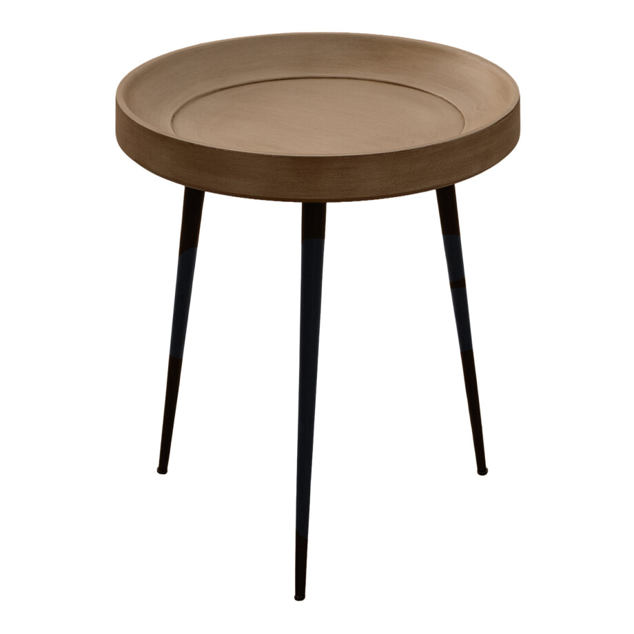 Lewis & Loft Bijzettafel Luus - FSC® Mangohout - Rond ø46 cm - Mat bruin afbeelding 1