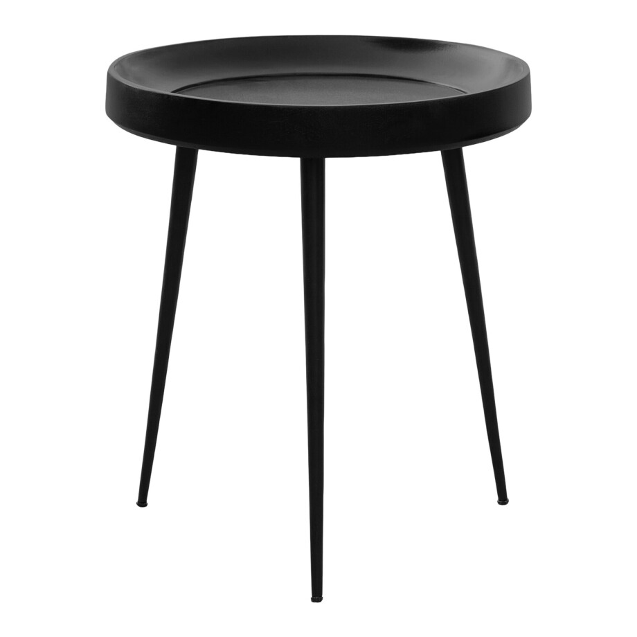 Lewis & Loft Bijzettafel Luus - FSC® Mangohout - Rond ø46 cm - Zwart afbeelding 1