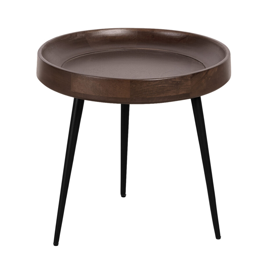 Lewis & Loft Bijzettafel Luus - FSC® Mangohout - Rond ø40 cm - Walnoot bruin Lewis & Loft Bijzettafel Luus - FSC® Mangohout - Rond ø40 cm - Walnoot bruin afbeelding 1