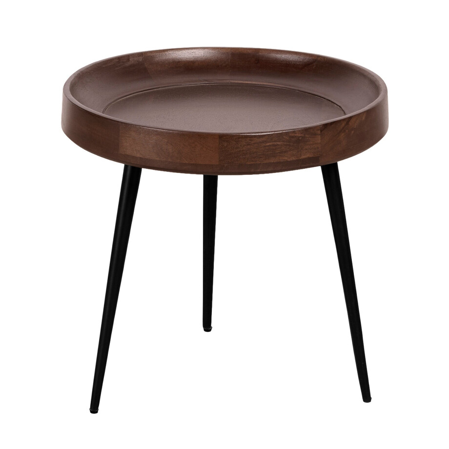 Lewis & Loft Bijzettafel Luus - FSC Mangohout - Rond ø40 cm - Walnoot bruin afbeelding 1