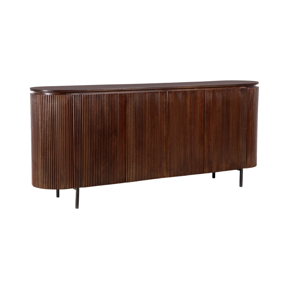 Lewis & Loft Dressoir Lena - Met 4 deuren - FSC®-gecertificeerd mangohout - Walnoot bruin Lewis & Loft Dressoir Lena - Met 4 deuren - FSC®-gecertificeerd mangohout - Walnoot bruin afbeelding 1
