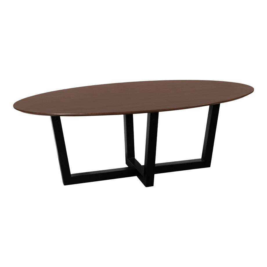 QUVIO Eettafel Sofia - Ovaal - 220x100 cm - W-poot - FSC® gecertificeerd mangohout - Bruin QUVIO Eettafel Sofia - Ovaal - 220x100 cm - W-poot - FSC® gecertificeerd mangohout - Bruin afbeelding 1