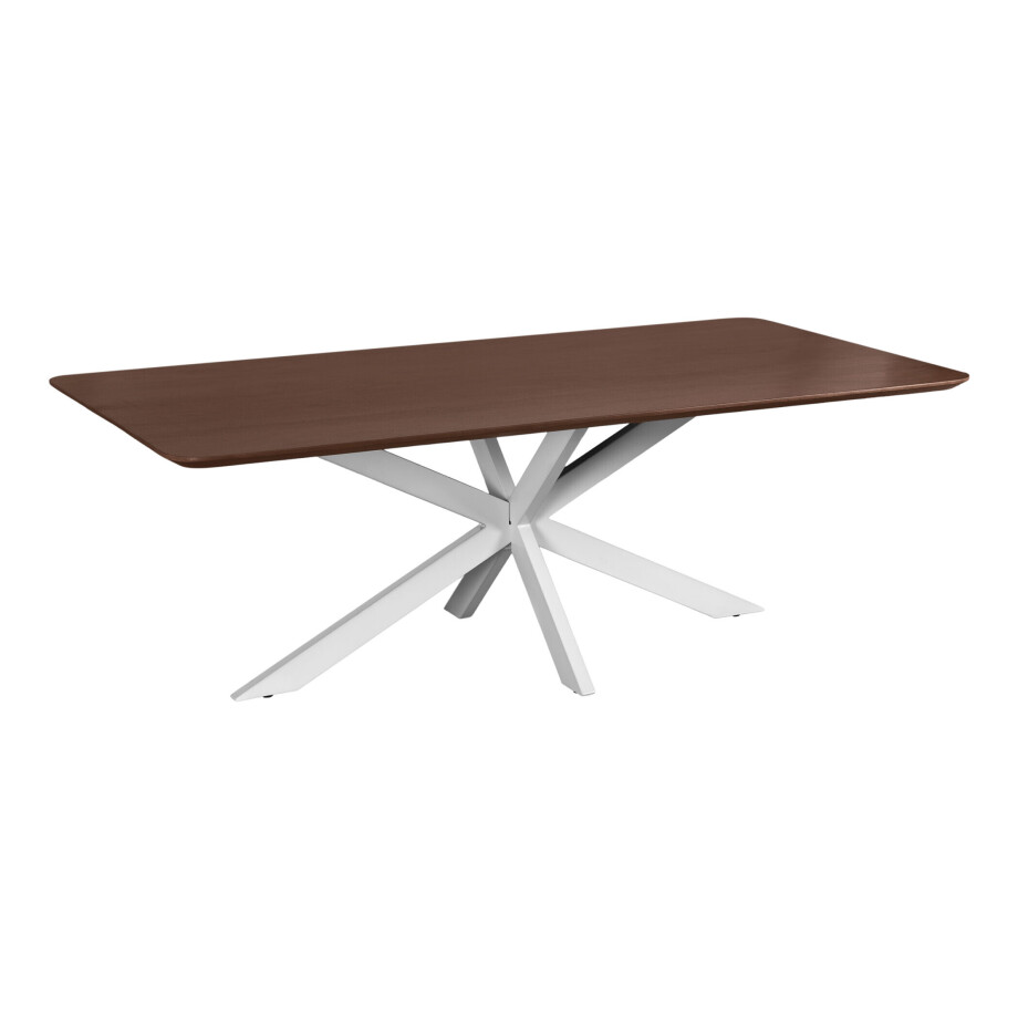 QUVIO Eettafel Sofia - Rechthoekig - Witte kruispoot - FSC®-gecertificeerd mangohout - 180x90 cm - Bruin QUVIO Eettafel Sofia - Rechthoekig - Witte kruispoot - FSC®-gecertificeerd mangohout - 180x90 cm - Bruin afbeelding 1