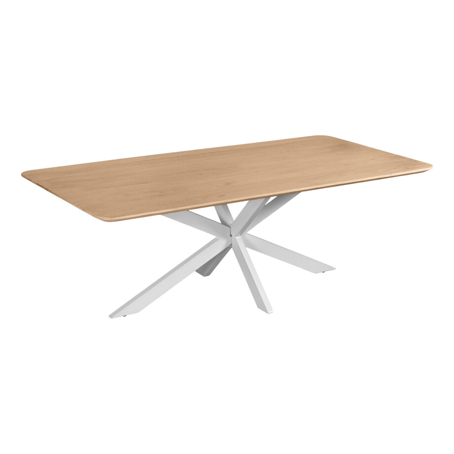 QUVIO Eettafel Sofia - Rechthoekig - Witte kruispoot - FSC®-gecertificeerd mangohout - 220x110 cm - Naturel QUVIO Eettafel Sofia - Rechthoekig - Witte kruispoot - FSC®-gecertificeerd mangohout - 220x110 cm - Naturel afbeelding 1