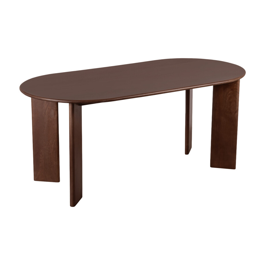 Lewis & Loft Eettafel Lila - Ovaal - 180 x 90 cm - FSC®-gecertificeerd mangohout - Bruin afbeelding 1