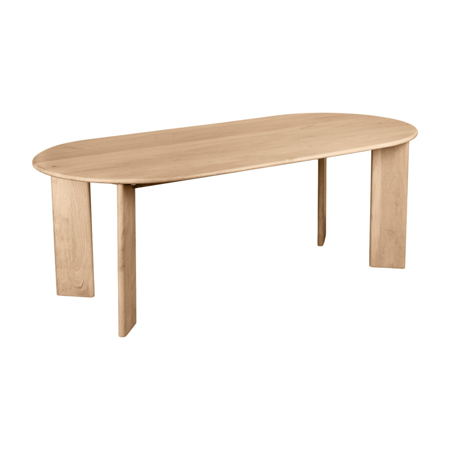 Lewis & Loft Eettafel Lila - Ovaal - 220 x 100 cm - FSC®-gecertificeerd mangohout - Naturel afbeelding 1