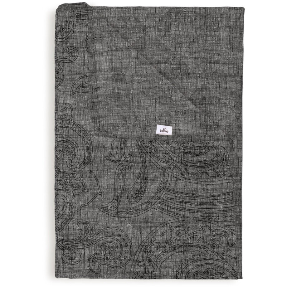 Zohome Bed Sprei Paisley-di-Lino - Bedsprei 2 persoons - Paisley print - 270x260 - Grijs Zohome Bed Sprei Paisley-di-Lino - Bedsprei 2 persoons - Paisley print - 270x260 - Grijs afbeelding 1