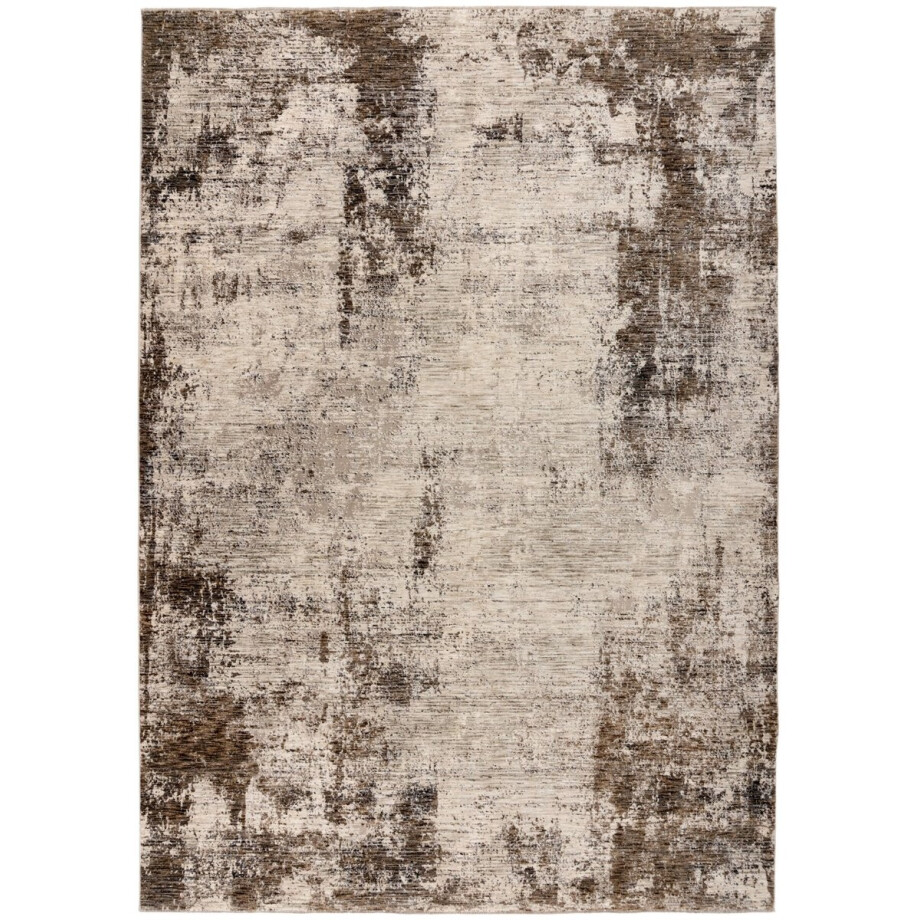 Padiro laagpolig vloerkleed 120 x 170 cm - taupe - vintage - geschikt voor vloerverwarming - van polyester Padiro laagpolig vloerkleed 120 x 170 cm - taupe - vintage - geschikt voor vloerverwarming - van polyester afbeelding 1