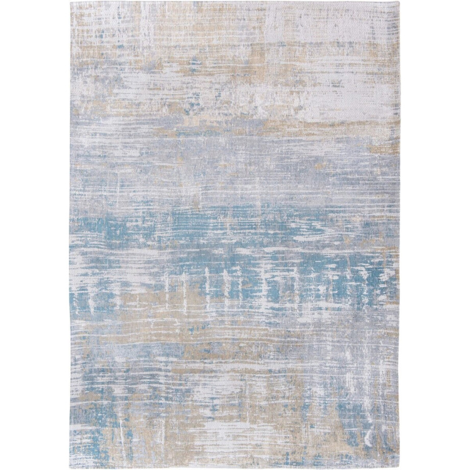 Wasbaar Binnen & Buiten Vloerkleed - 240 x 340 cm - Louis De Poortere Streaks Long Island Blue - Laagpolig Tapijt - Gerecycled PET - Made in Belgium - Circulair afbeelding 1
