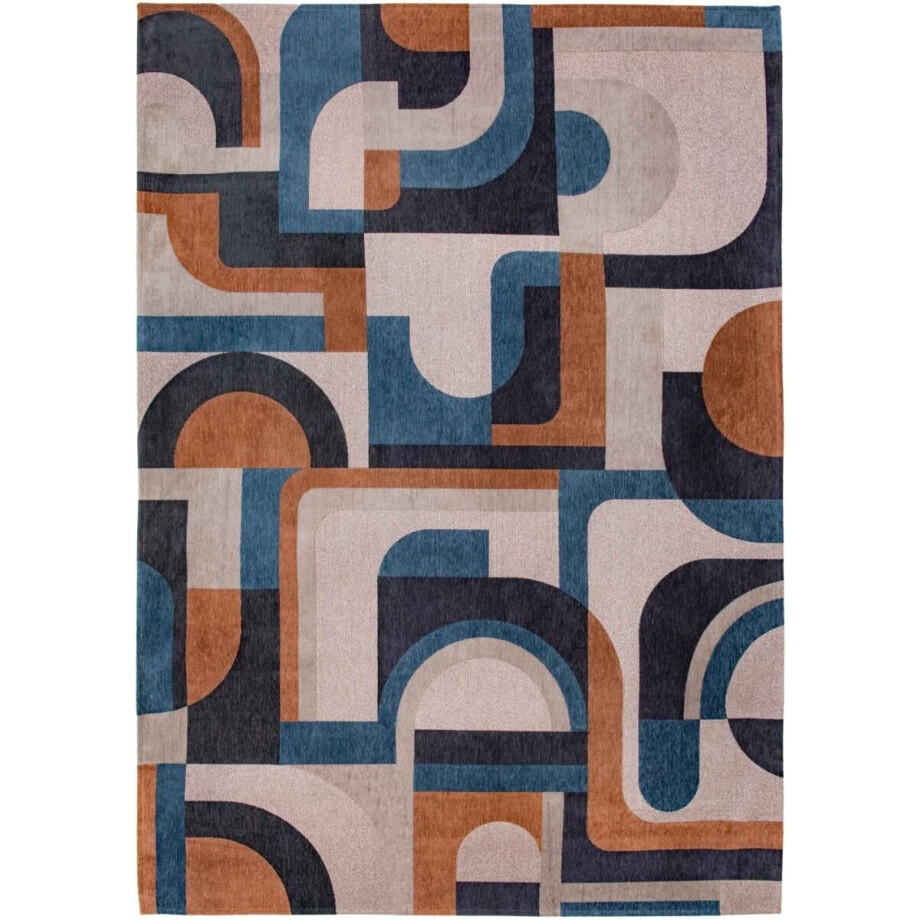Wasbaar Binnen & Buiten Vloerkleed - 240 x 240 cm - Louis De Poortere Module Camel Blue - Laagpolig Tapijt - Gerecycled PET - Made in Belgium - Circulair Wasbaar Binnen & Buiten Vloerkleed - 240 x 240 cm - Louis De Poortere Module Camel Blue - Laagpolig Tapijt - Gerecycled PET - Made in Belgium - Circulair afbeelding 1