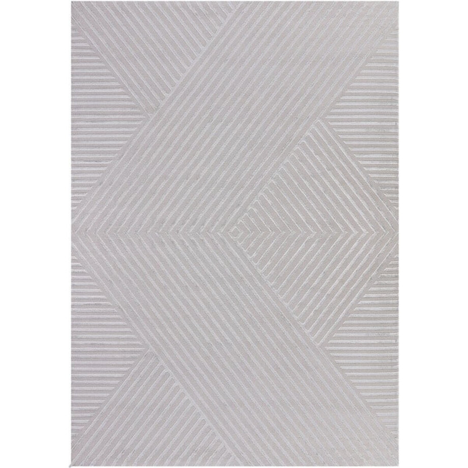 Flycarpets Cara Modern Japandi Intersecto Vloerkleed - Zilver - 280x370 cm afbeelding 1