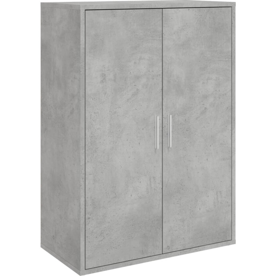 vidaXL - Dressoir - 60x31x84 - cm - bewerkt - hout - betongrijs afbeelding 1