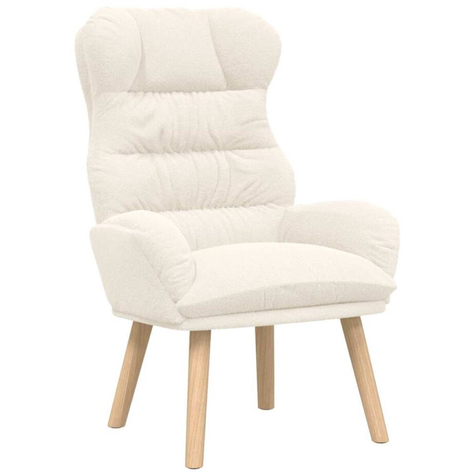vidaXL - Fauteuil - Crème - 69 - x - 74 - x - 93 - cm - Sherpa - Stof vidaXL - Fauteuil - Crème - 69 - x - 74 - x - 93 - cm - Sherpa - Stof afbeelding 1