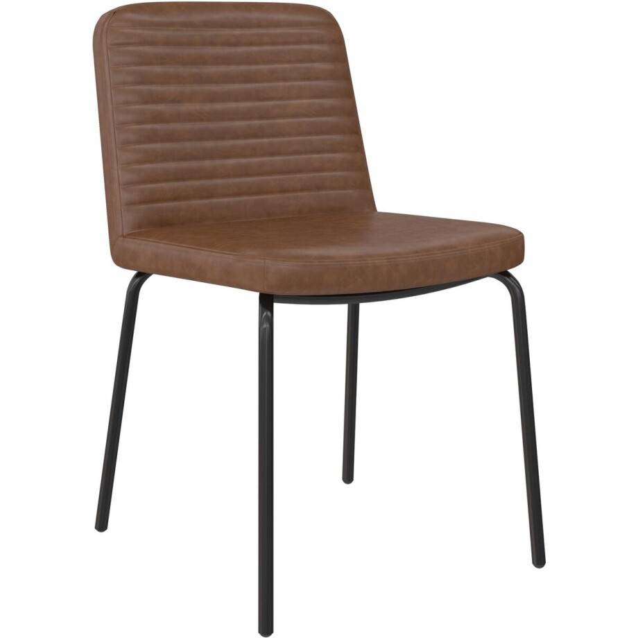 Corey|Eetkamerstoelen Set van 2 in kunstleer Camel afbeelding 1