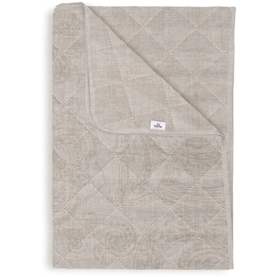 Zohome Bed Sprei Paisley-bedsprei - Bedsprei 2 persoons - Paisley print - 270x260 cm - Beige afbeelding 1